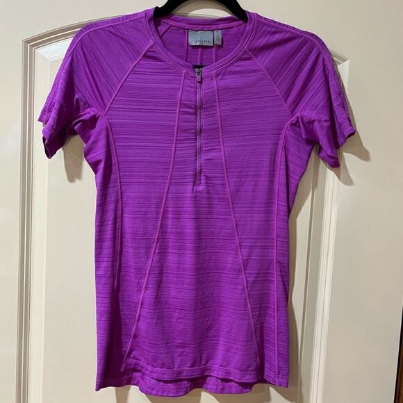 ATHLETA Short Sleeve 1/2 Zip Cycling Top Purple Women’s Size XS 439089 - Picture 1 of 7